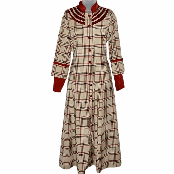 Zuhre Collection Jackets & Blazers - Zuhre Turkish tartan plaid full length trench coat